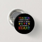 Docent neemt een hand waardering Inspirerend QU Ronde Button 3,2 Cm (Voorkant /achterkant)