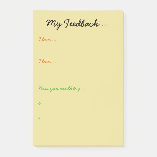 Docent of student feedback post-it® notes (Voorkant)