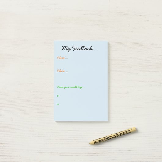 Docent of student feedback post-it® notes (Op bureau)