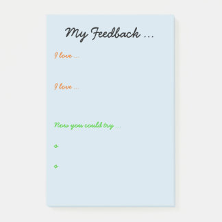 Docent of student feedback post-it® notes