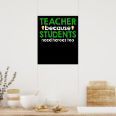 Docent omdat studenten ook helden nodig hebben poster (Keuken)