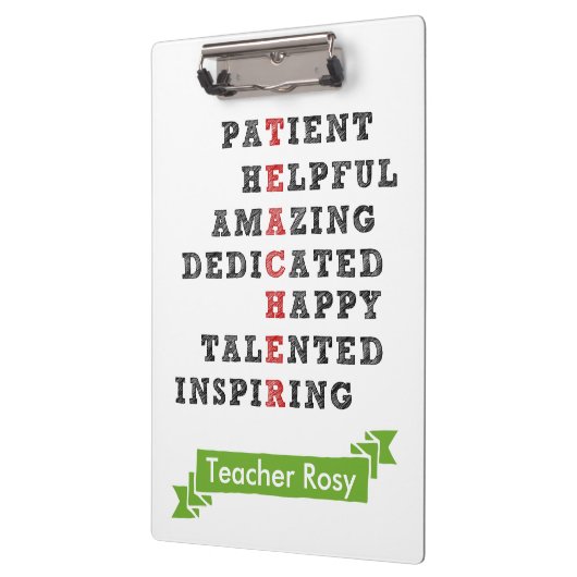 Docent Persoonlijk briefpapier - Kenmerken Klembord (Links)