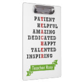 Docent Persoonlijk briefpapier - Kenmerken Klembord (Rechts)