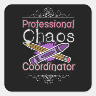 Docent Professionele Chaos Coördinator Vierkante Sticker