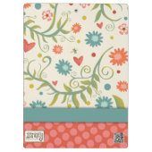 Docent Quote Naam Bloemen Gepersonaliseerd Klembord (Achterkant)