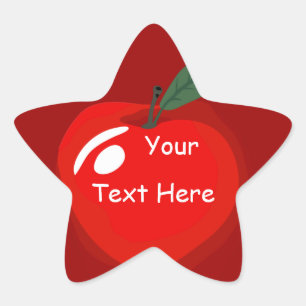 Docent Red Apple Star Shape Sticker