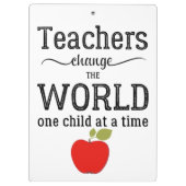 Docent rode appel inspirerend quote klembord (Achterkant)