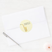 Docent saxofoonmuziek ronde sticker (Envelop)