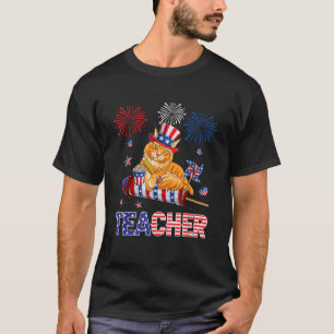 Docent Schattige Maine Coon 4 juli Amerikaanse vla T-shirt