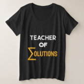 Docent ∑Solutions Algebra Wiskunde Docent Grote Maat T-shirt (Design voorkant)