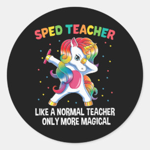 Docent speciaal onderwijs dabbing Unicorn Byck naa Ronde Sticker