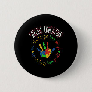 Docent speciaal onderwijs en bewustwording autisme ronde button 5,7 cm