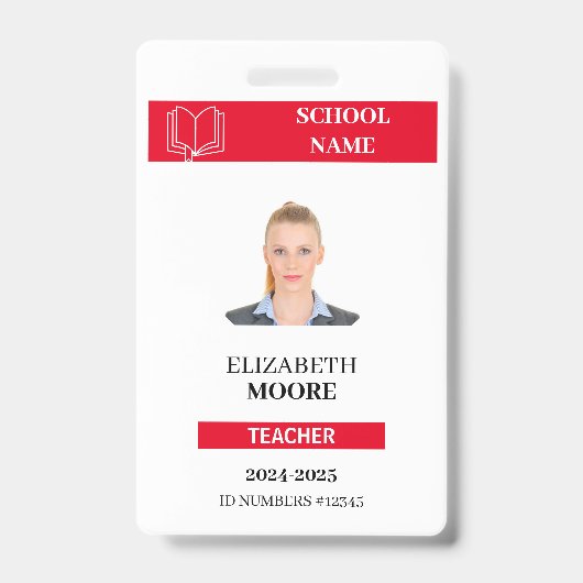 docent & student ID Kaart Sjabloon Badge (Voorzijde)