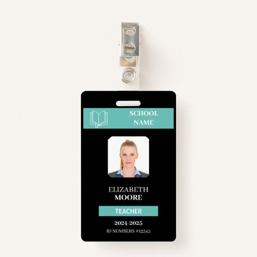  docent & student ID Kaart Sjabloon Badge (Voorkant met clip)