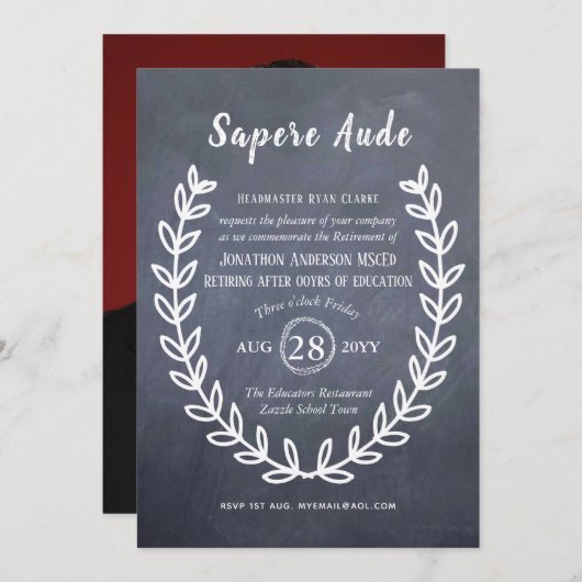 Docent Uitnodiging tot pensionering leraar docent (Voorkant / Achterkant)