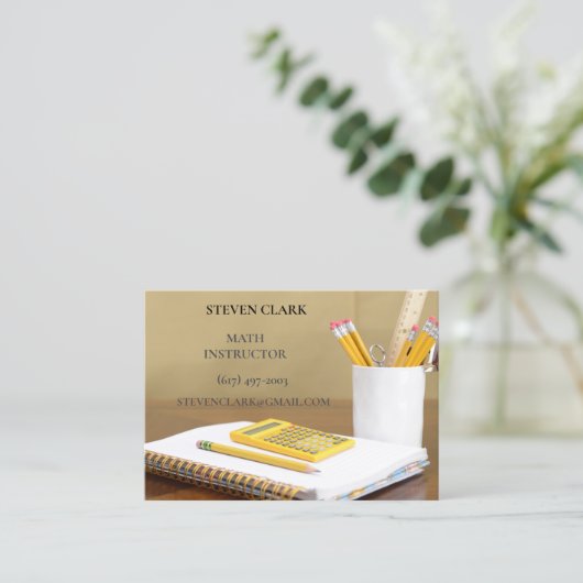 Docent / Wiskundige / Educator Calculator Notitieb Visitekaartje (Staand voorkant)