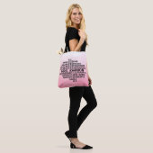 Docent Word Cloud Naam Pink Ombre Canvas tas (Op model)
