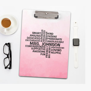 Docent Word Cloud Pink Ombre Klembord
