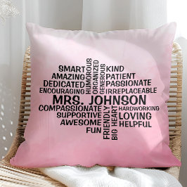 Docent Word Cloud Pink Ombre Kussen