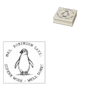 Docenten Creëer Uw Eigen Schattigee Pinguïn Uitste Rubberstempel (Gestempeld)
