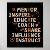 Docenten Mentor Inspire Educate Coach Share Invloe Poster (Voorkant)