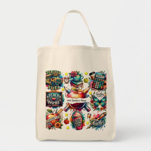 Docenten Personaliseren Naam Canvas tas Gift (Voorkant)