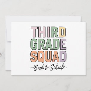Docenten van het derde leerjaar kinderen squad 3e kaart