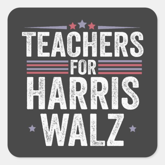 Docenten voor Harris Walz 2024 Verkiezing Kamala T Vierkante Sticker (Voorkant)