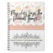 Docentenjournaal om memorabele citaten van student notitieboek (Voorkant)