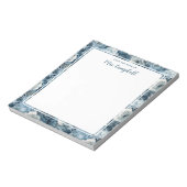 Docentennaam Waterverf Blauwe Rozen Notitieblok (Gedraaid)