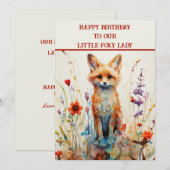 Dochter 10e Verjaardag Abstract Fox Feestdagenkaart (Voorkant / Achterkant)