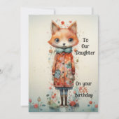 Dochter 15e Verjaardag Abstract Fox Feestdagenkaart (Voorkant)