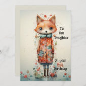 Dochter 15e Verjaardag Abstract Fox Feestdagenkaart (Voorkant / Achterkant)
