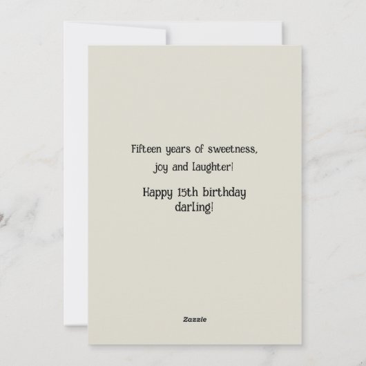 Dochter 15e Verjaardag Abstract Fox Feestdagenkaart (Achterkant)