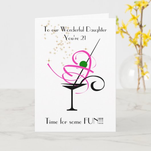 DOCHTER 21E VERJAARDAG KAART (Gele Bloem)