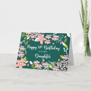 Dochter 31e verjaardag Groene bloemen Kaart