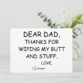 Dochter aan Lieve Pap Funny Birthday Kaart (Staand voorkant)