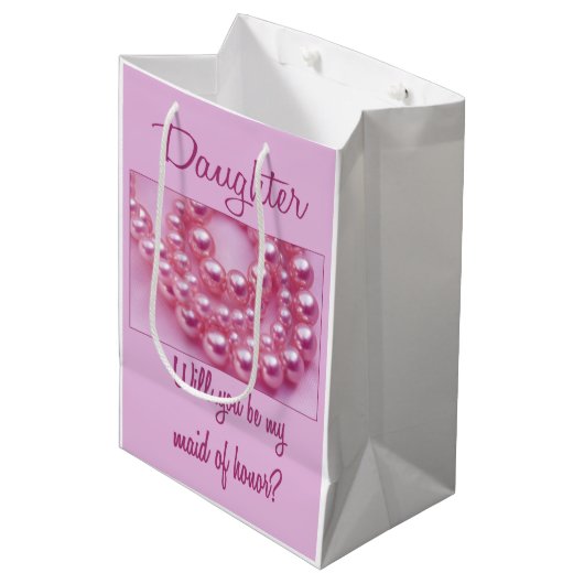 Dochter, alsjeblieft mijn Maid of Honor? Medium Cadeauzakje (Voorkant Gekanteld)