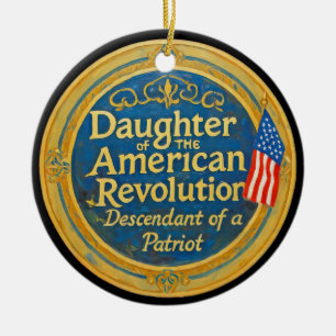 Dochter Amerikaanse Revolutie Afstammeling Patriot Keramisch Ornament