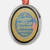 Dochter Amerikaanse Revolutie Afstammeling Patriot Metalen Ornament (Links)