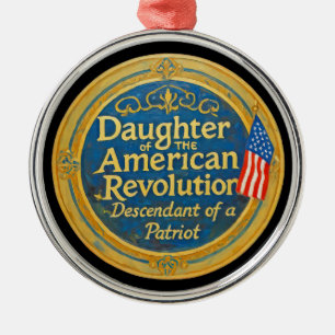 Dochter Amerikaanse Revolutie Afstammeling Patriot Metalen Ornament