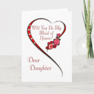Dochter, Draaiend hart Maid of Honor nodigen uit