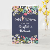 Dochter & Echtgenoot Pasen zegen Toegenomen Kaart (Gele Bloem)