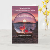 Dochter en Dochter in de wet Vrouw Jubileum Kaart (Gele Bloem)