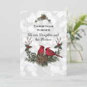 Dochter en Partner Red Kardinaal Kerstmis (Staand voorkant)