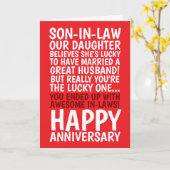 Dochter en schoonzoon Jubileum Kaart (Gele Bloem)