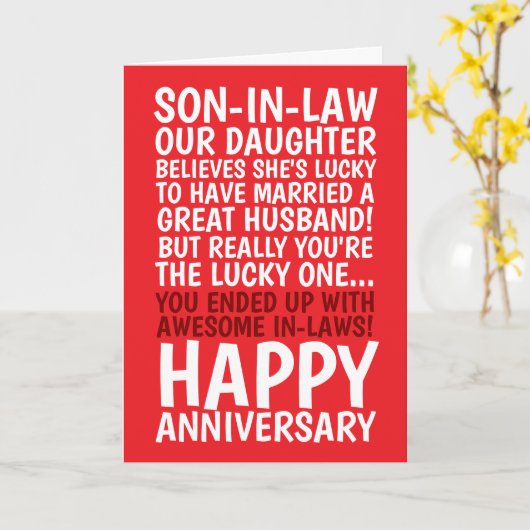 Dochter en schoonzoon Jubileum Kaart (Gele Bloem)