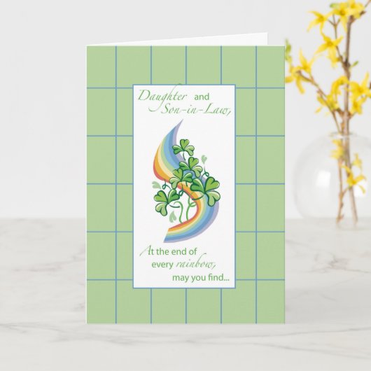 Dochter en schoonzoon Religieuze St. Patrick's Day Kaart (Gele Bloem)