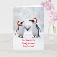 Dochter en schoonzoon Schattigee pinguïns in de sn
