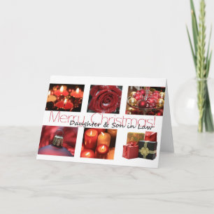 Dochter en zoon in de Kaart met de titel Kerstmis